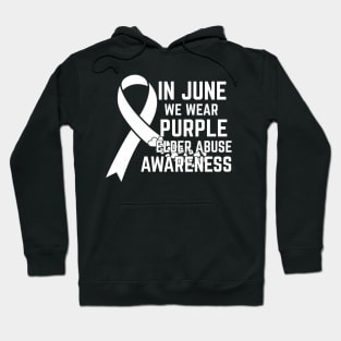 In June Purple Elder Abuse Ribbon Support Hoodie